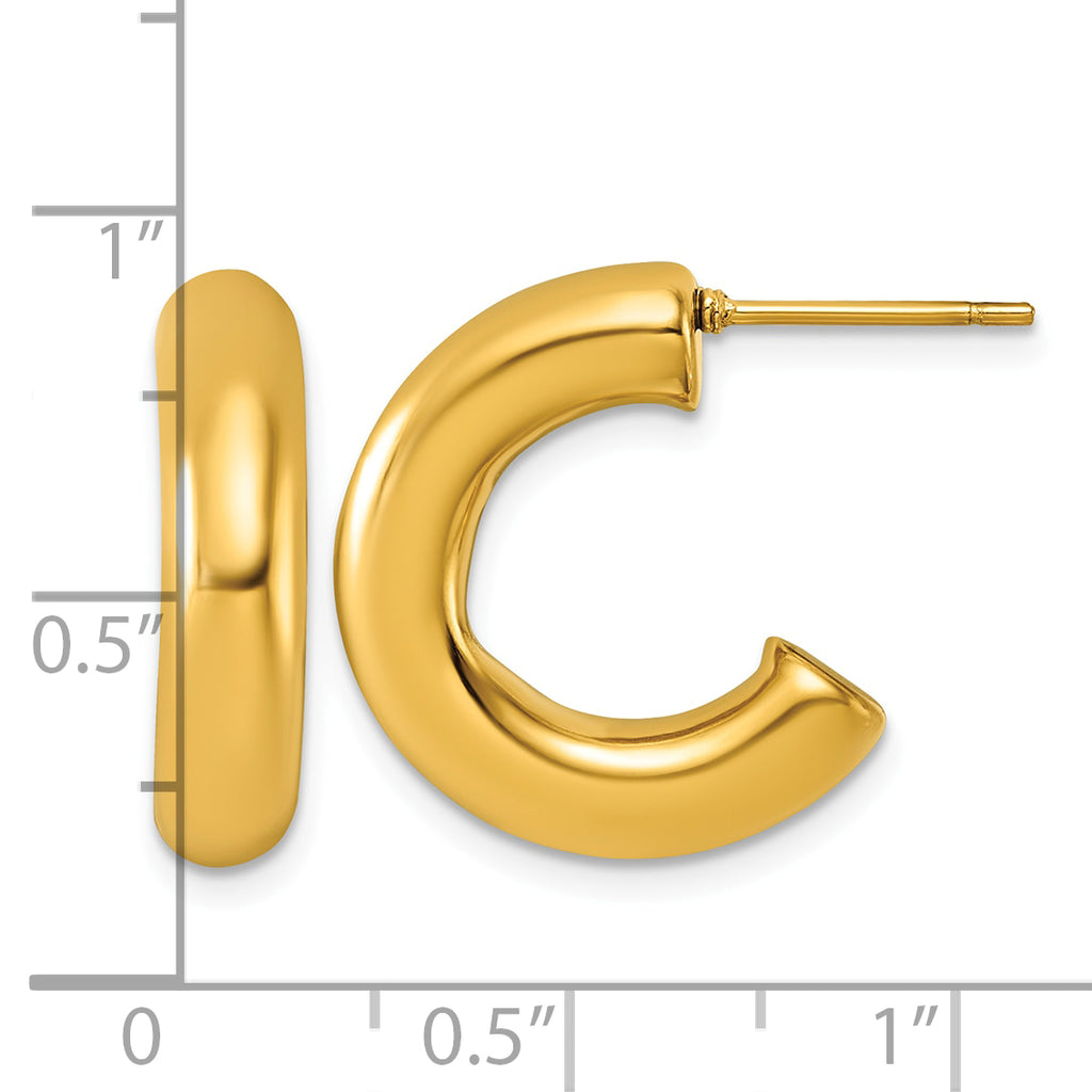 Stainless Steel Gold-Tone C-Hoop Earrings for Women
