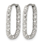 Stainless Steel Textured Hinged Huggie Hoop Earrings for Women
