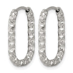 Stainless Steel Textured Hinged Huggie Hoop Earrings for Women