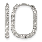 Stainless Steel Textured Hinged Huggie Hoop Earrings for Women