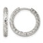 Stainless Steel Round Textured Hinged Huggie Hoop Earrings for Women