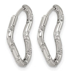 Stainless Steel Heart Hinged Huggie Hoop Earrings for Women