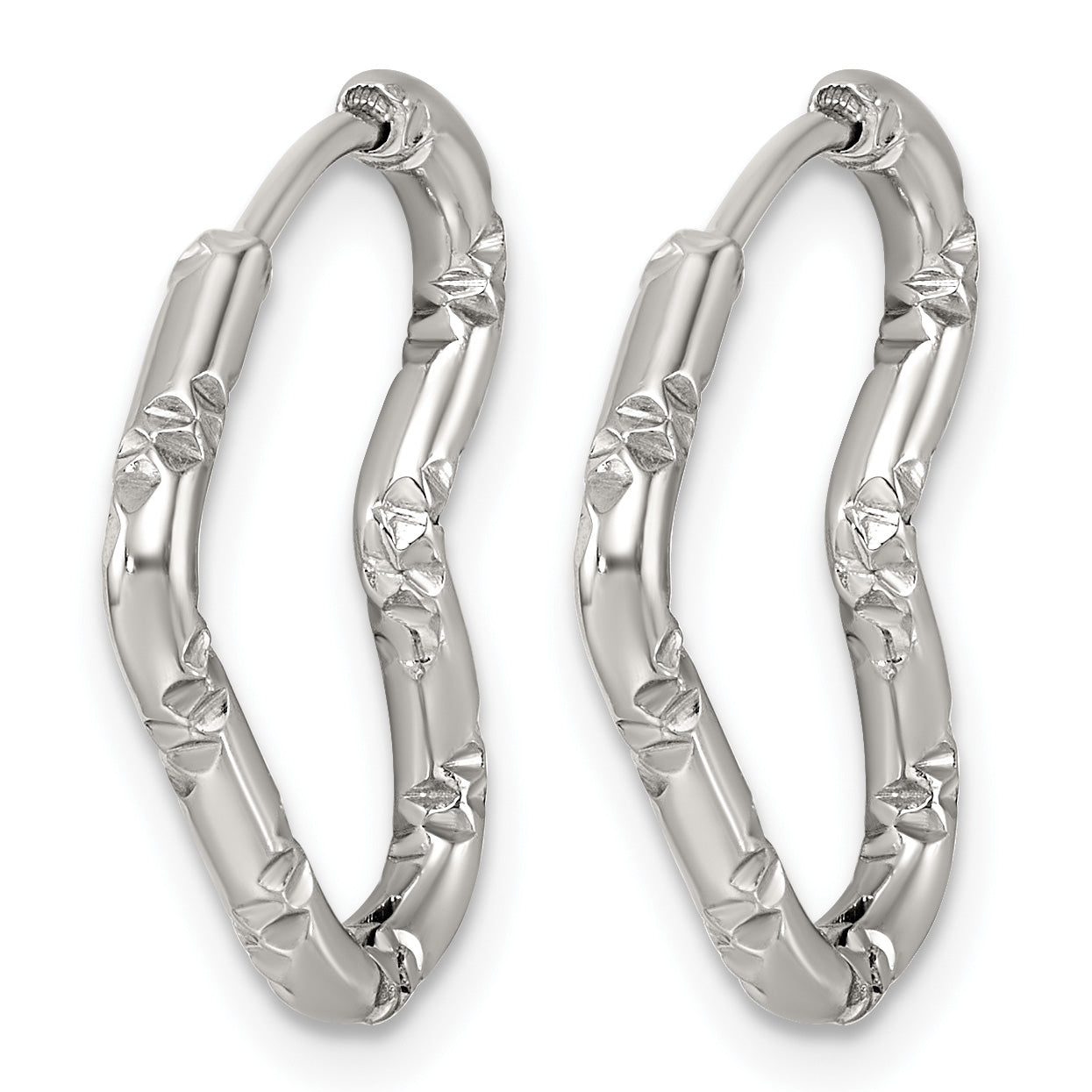 Stainless Steel Heart Hinged Huggie Hoop Earrings for Women