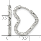 Stainless Steel Heart Hinged Huggie Hoop Earrings for Women