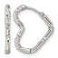 Polished Heart Stainless Steel Hoop Earrings 15.9mm