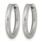Stainless Steel Textured Hinged Huggie Hoop Earrings for Women