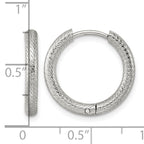 Stainless Steel Textured Hinged Huggie Hoop Earrings for Women