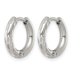 Stainless Steel Textured Hinged Huggie Hoop Earrings for Women