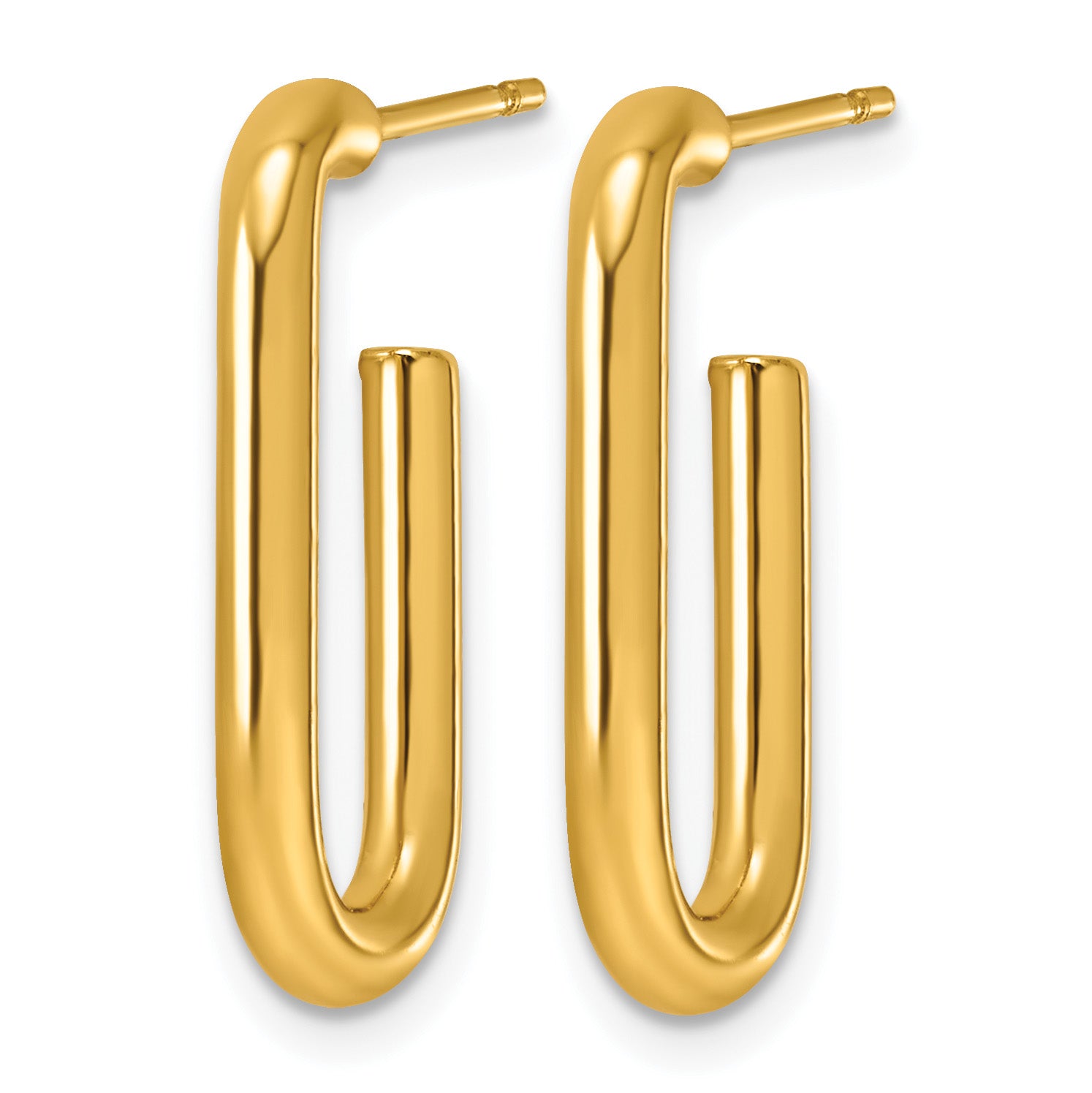 Stainless Steel Oval J-Hoop Earrings for Women