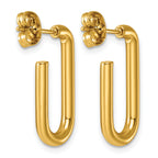 Stainless Steel Oval J-Hoop Earrings for Women