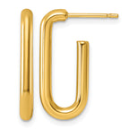 Stainless Steel Oval J-Hoop Earrings for Women