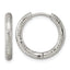Stainless Steel Round Textured Hinged Huggie Hoop Earrings for Women