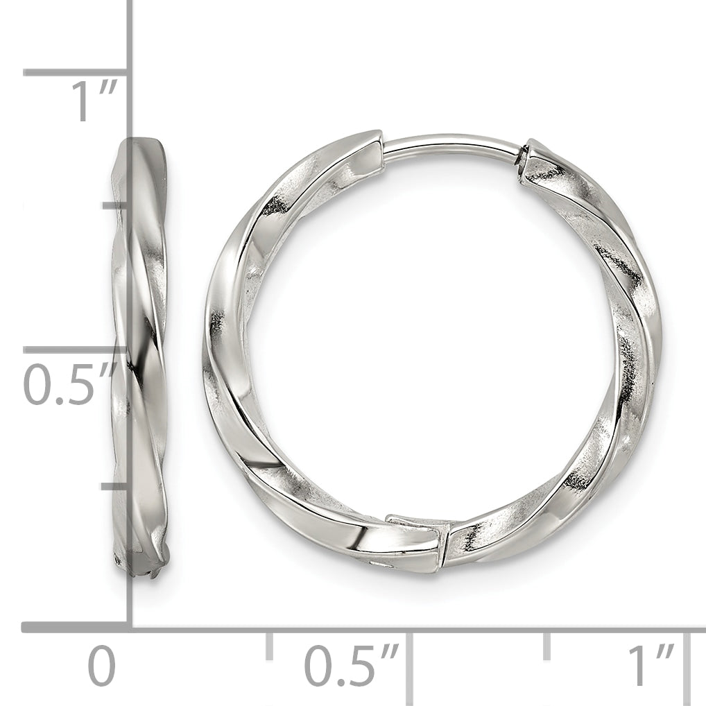 Stainless Steel Hinged Huggie Hoop Earrings for Women