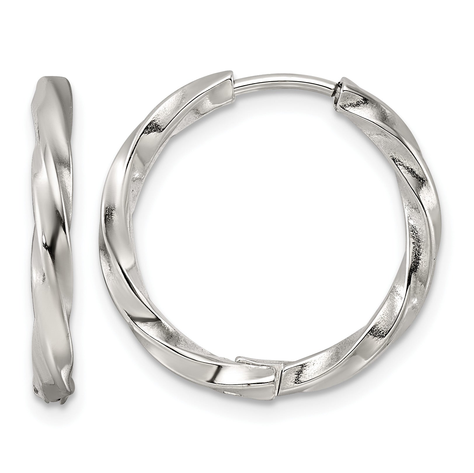 Stainless Steel Hinged Huggie Hoop Earrings for Women