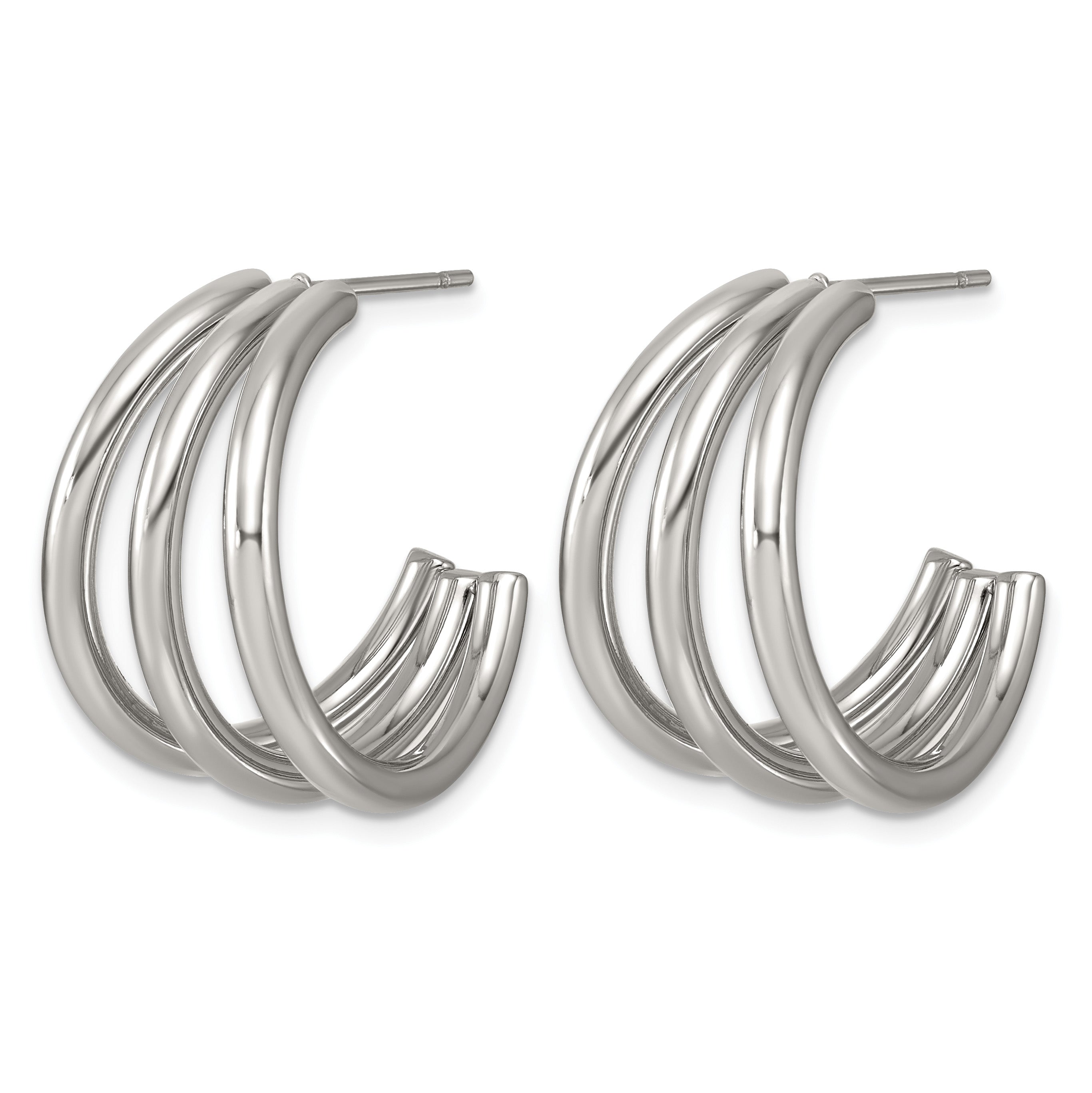 Polished Stainless Steel Hoop Earrings 23.75mm Secondary image