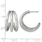 Stainless Steel C-Hoop Earrings for Women