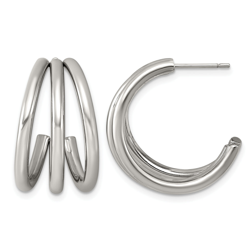 Stainless Steel C-Hoop Earrings for Women