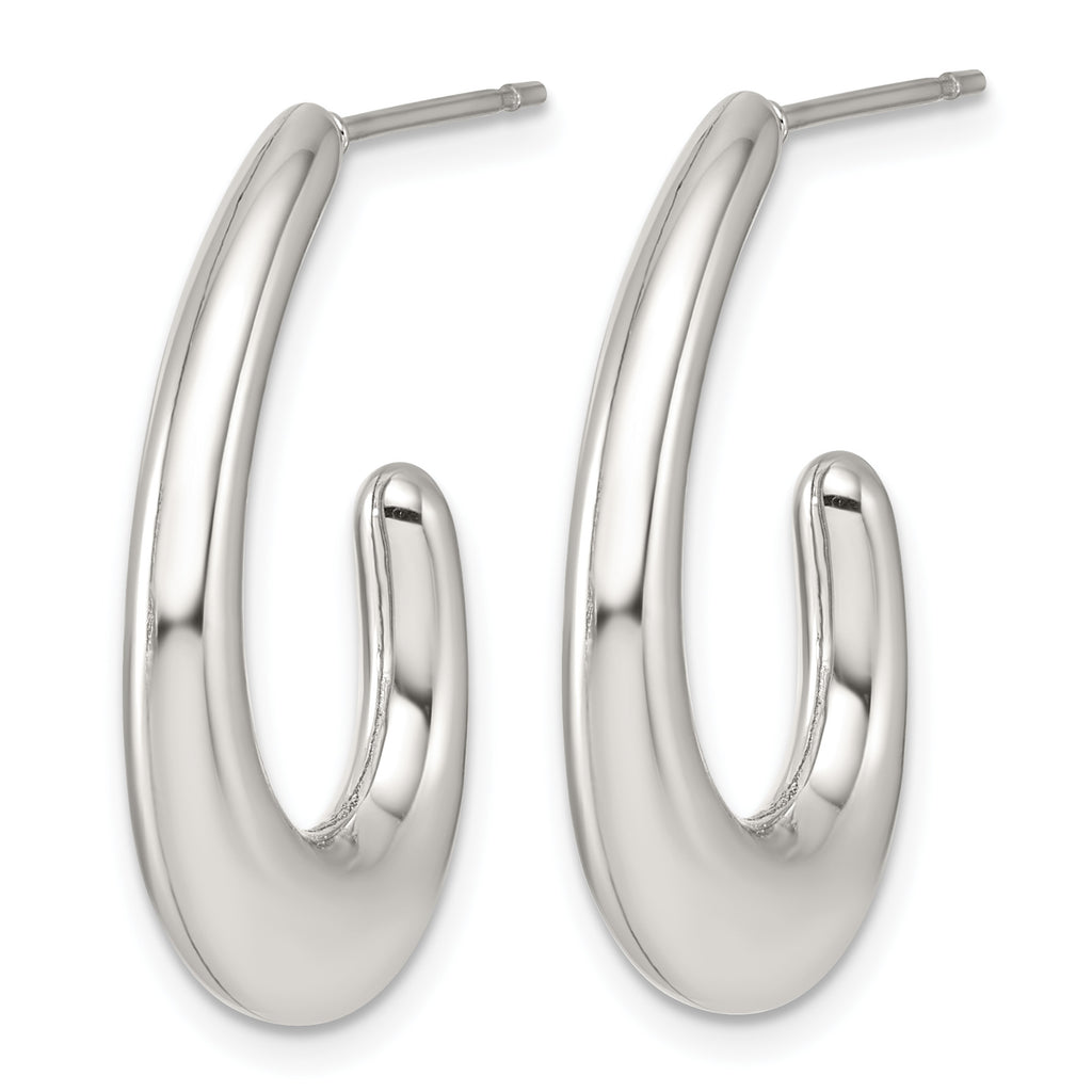 Stainless Steel J-Hoop Earrings for Women