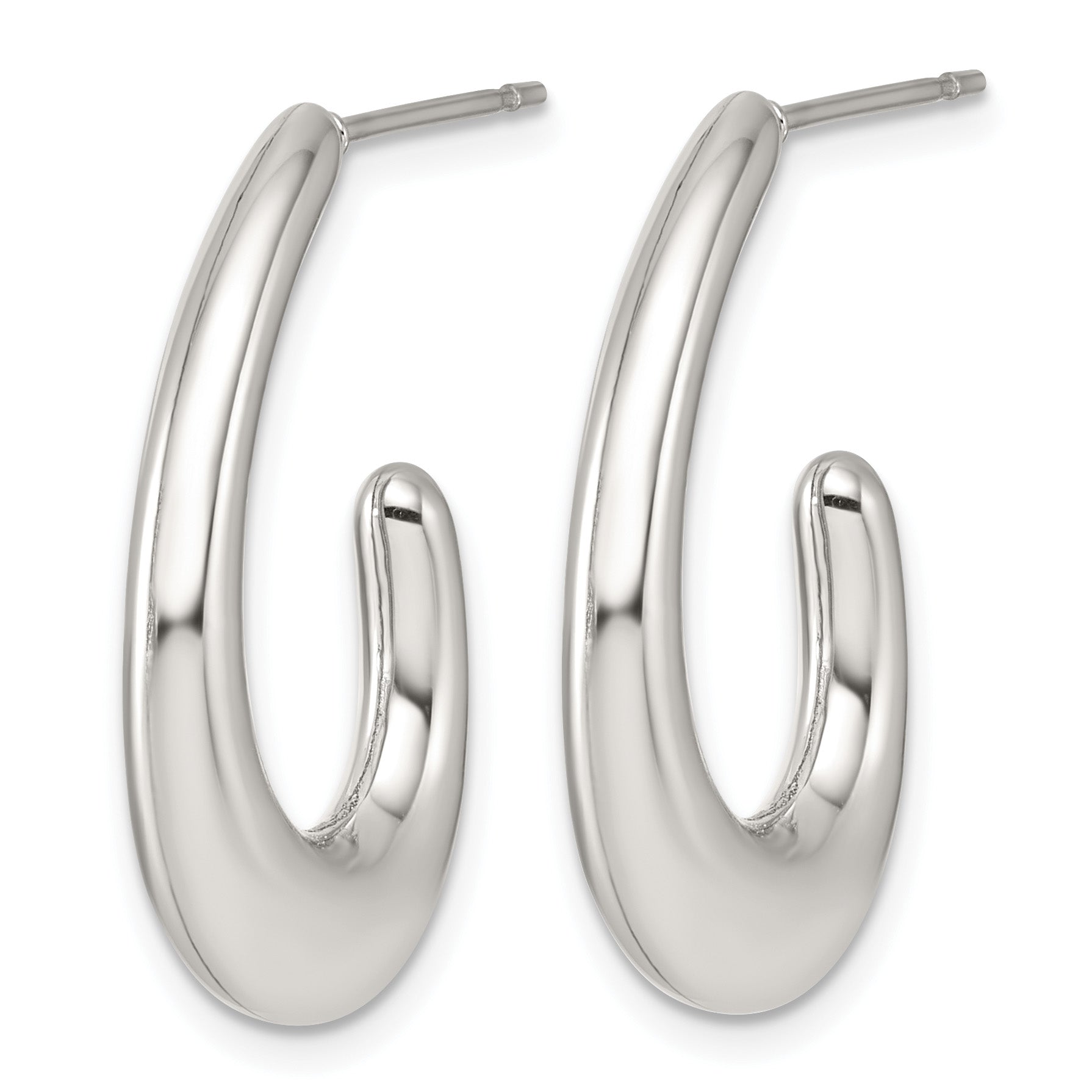 Stainless Steel J-Hoop Earrings for Women