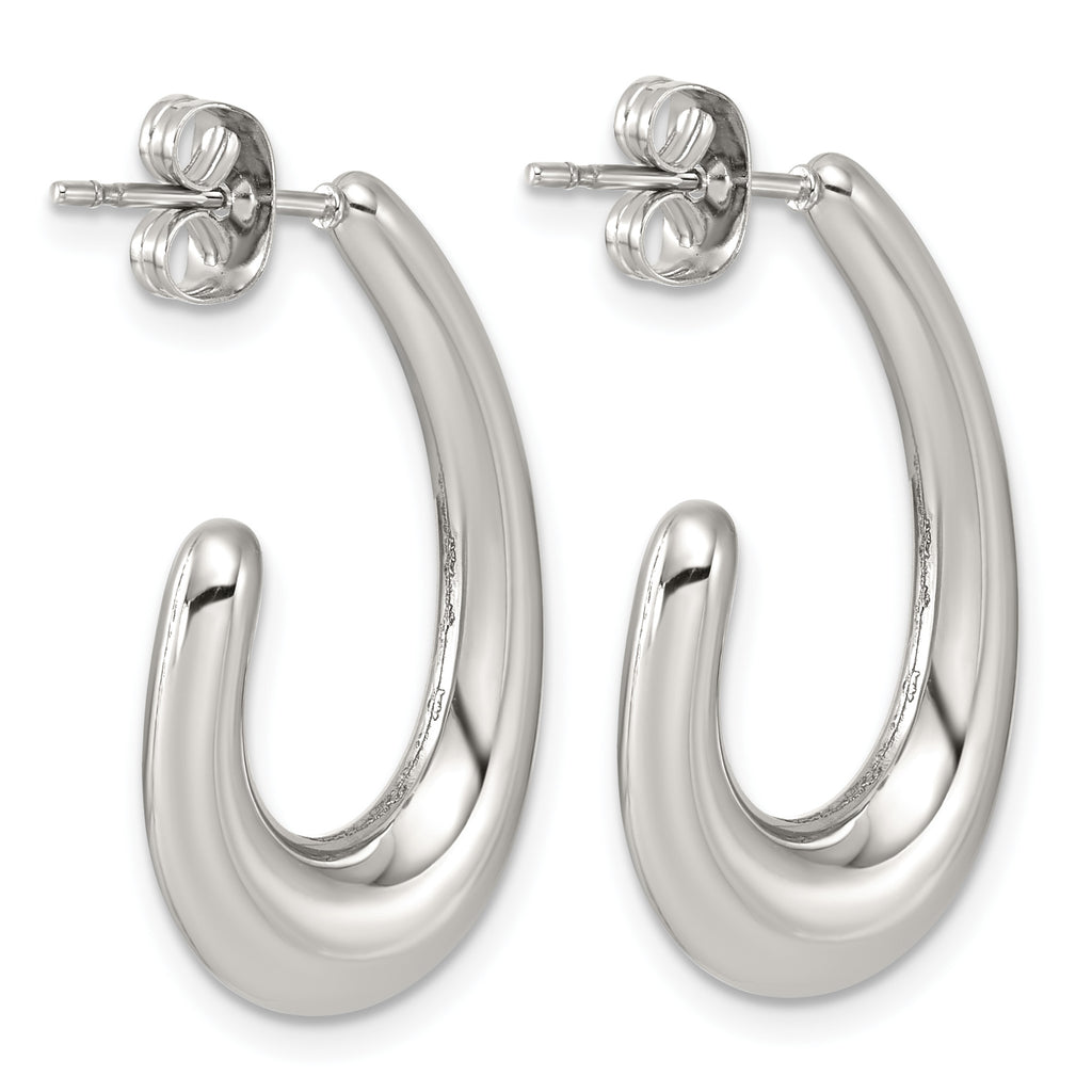Stainless Steel J-Hoop Earrings for Women