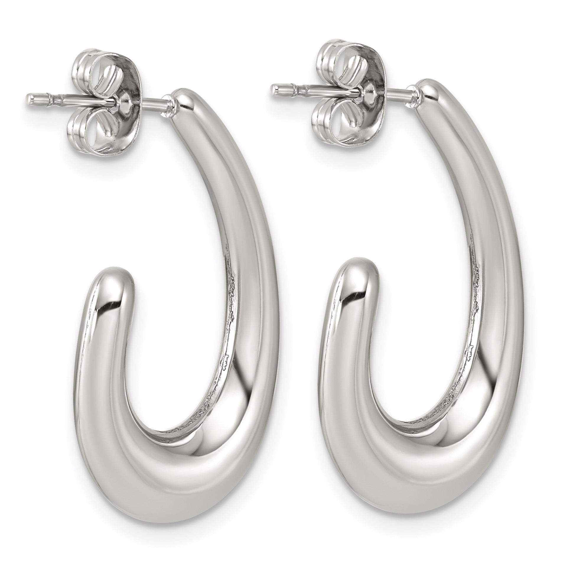 Stainless Steel J-Hoop Earrings for Women