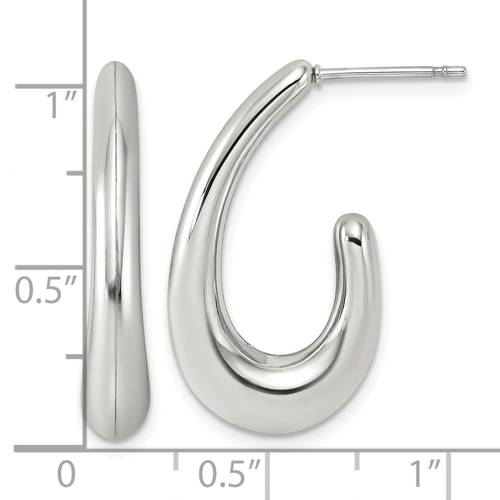Stainless Steel J-Hoop Earrings for Women