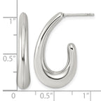 Stainless Steel J-Hoop Earrings for Women