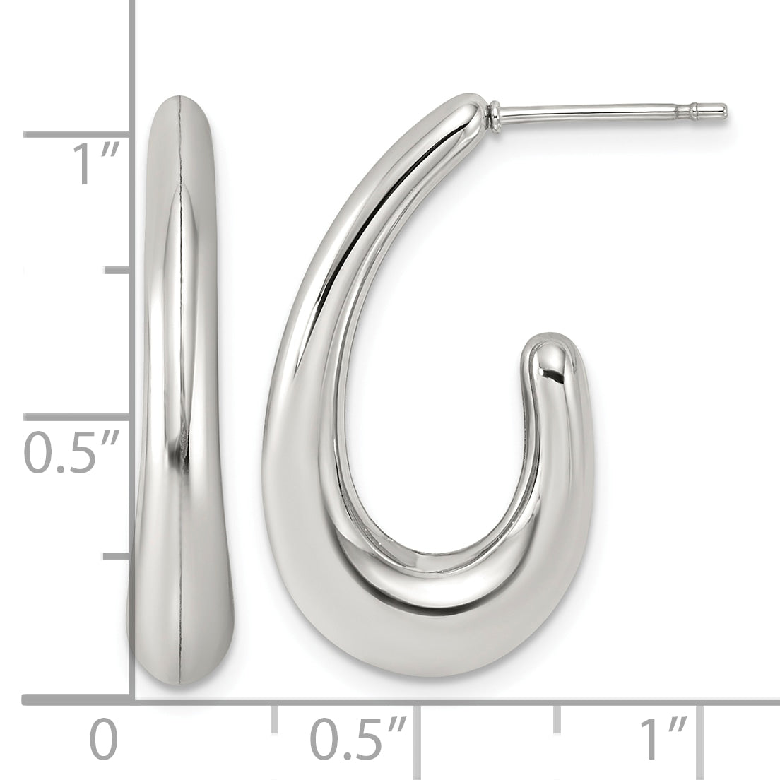 Stainless Steel J-Hoop Earrings for Women