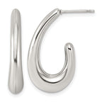 Polished Stainless Steel Hoop Earrings 15.5mm