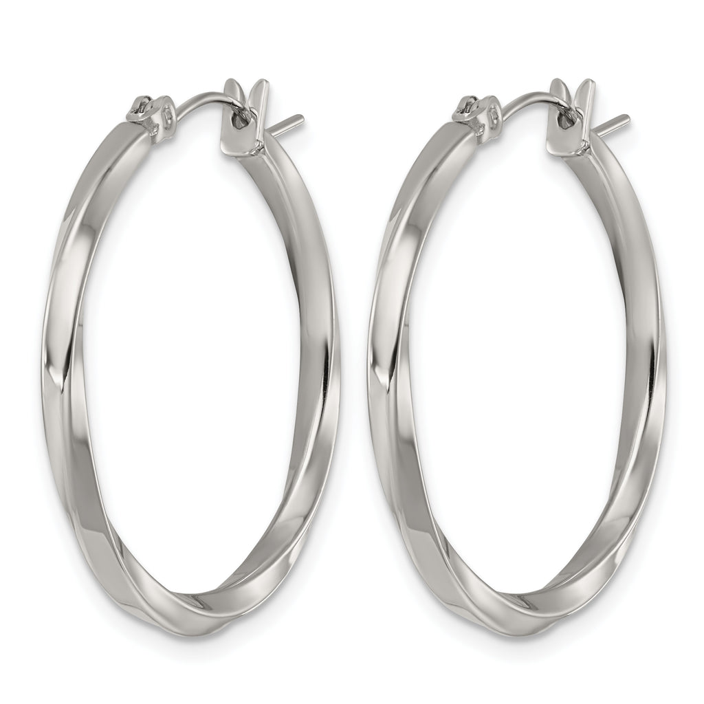 Stainless Steel Twisted Hoop Earrings for Women