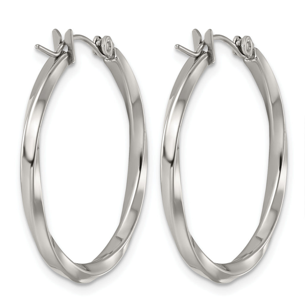 Stainless Steel Twisted Hoop Earrings for Women