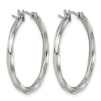 Stainless Steel Twisted Hoop Earrings for Women