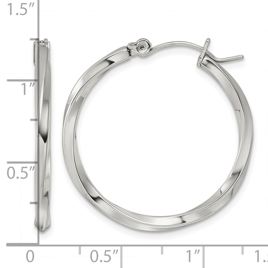 Stainless Steel Twisted Hoop Earrings for Women