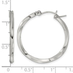 Stainless Steel Twisted Hoop Earrings for Women