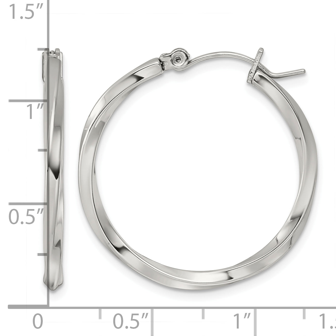 Stainless Steel Twisted Hoop Earrings for Women