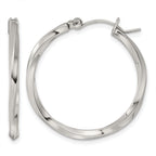 Stainless Steel Twisted Hoop Earrings for Women