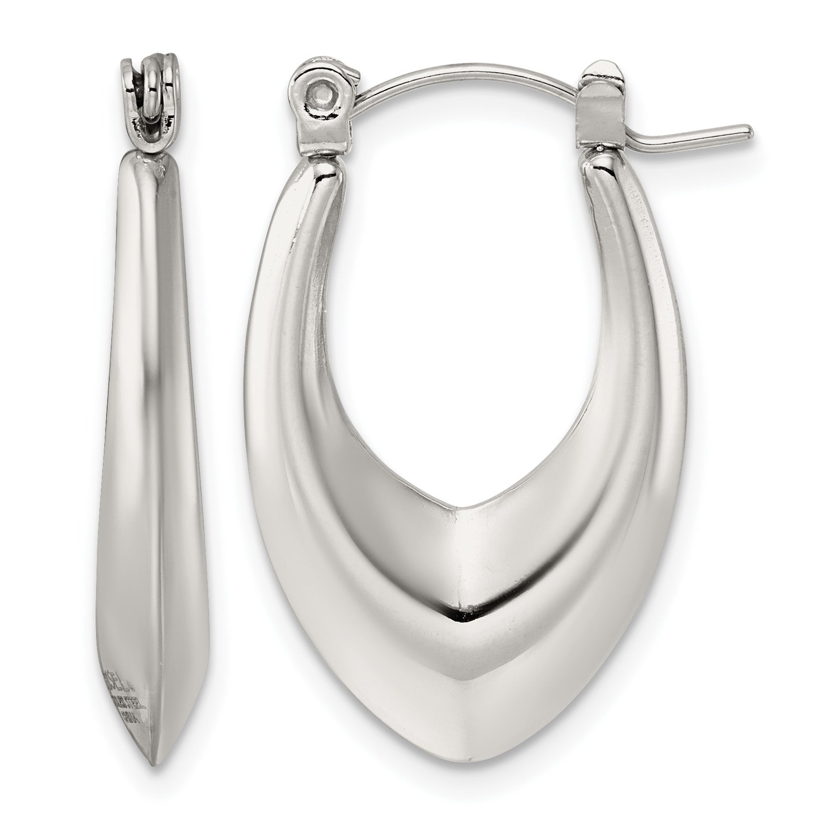 Polished Stainless Steel Hoop Earrings 16.55mm Main image