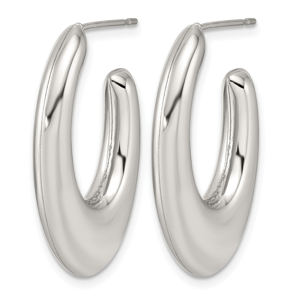 Stainless Steel Teardrop J-Hoop Earrings for Women