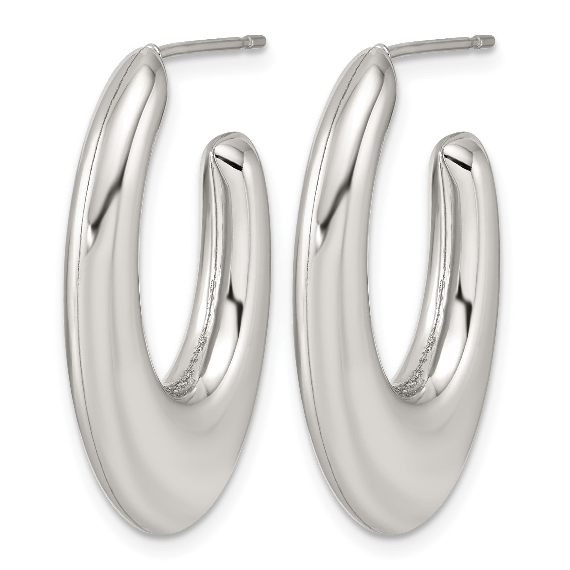 Stainless Steel Teardrop J-Hoop Earrings for Women