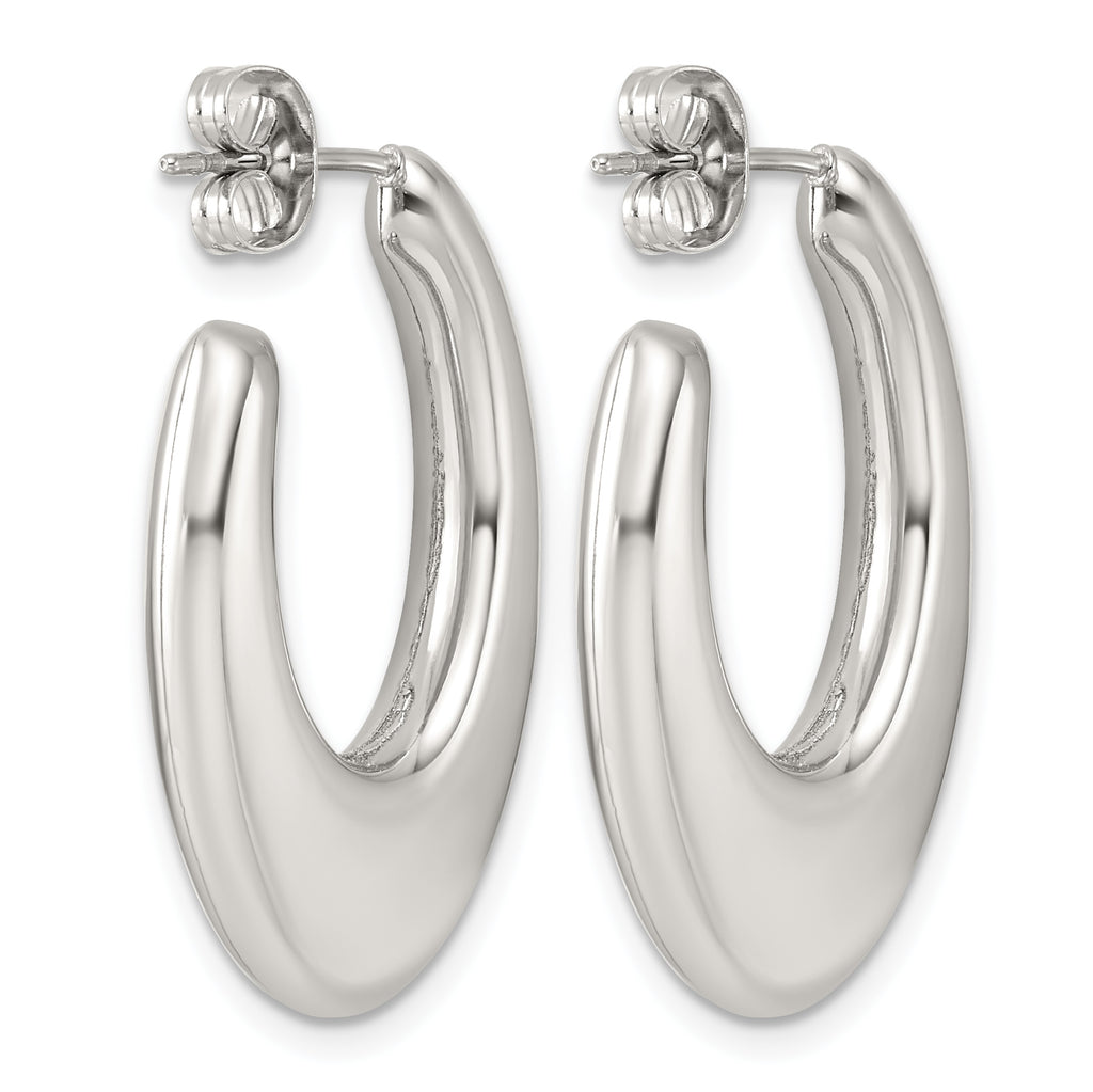 Stainless Steel Teardrop J-Hoop Earrings for Women