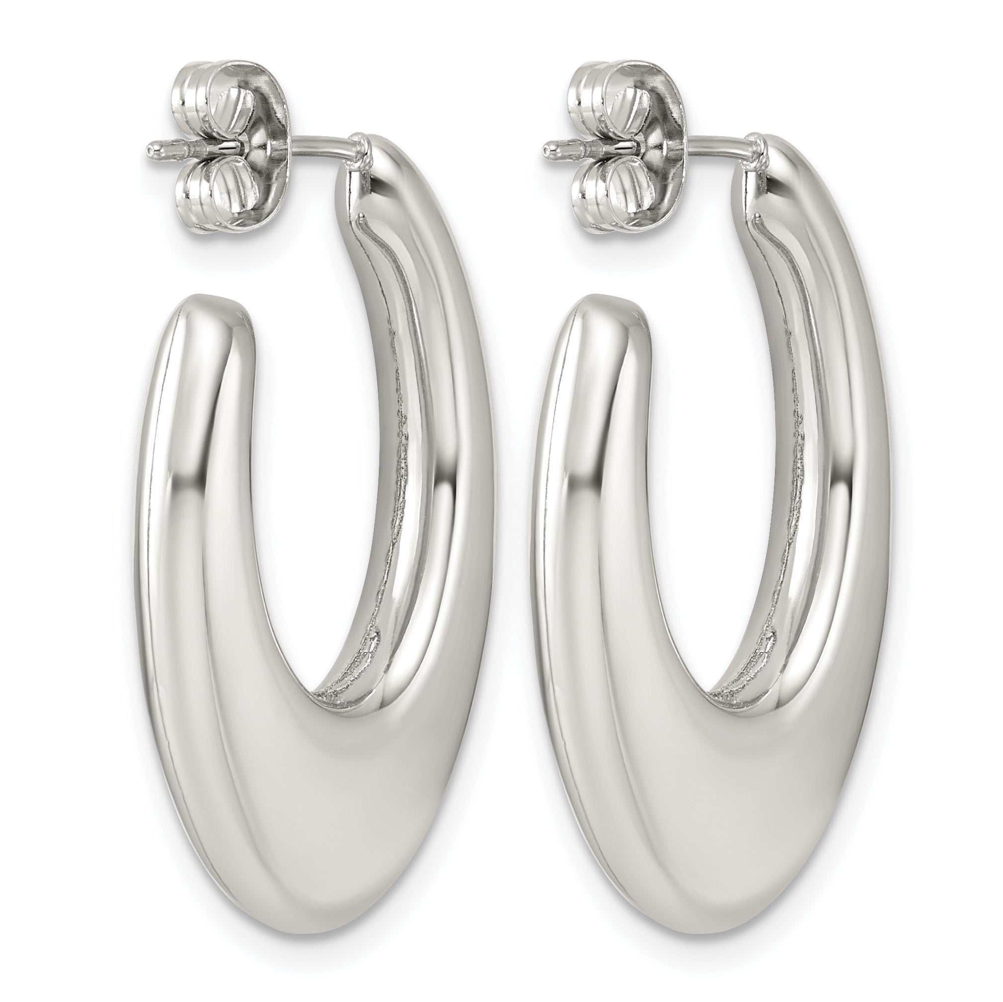 Stainless Steel Teardrop J-Hoop Earrings for Women