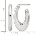Stainless Steel Teardrop J-Hoop Earrings for Women