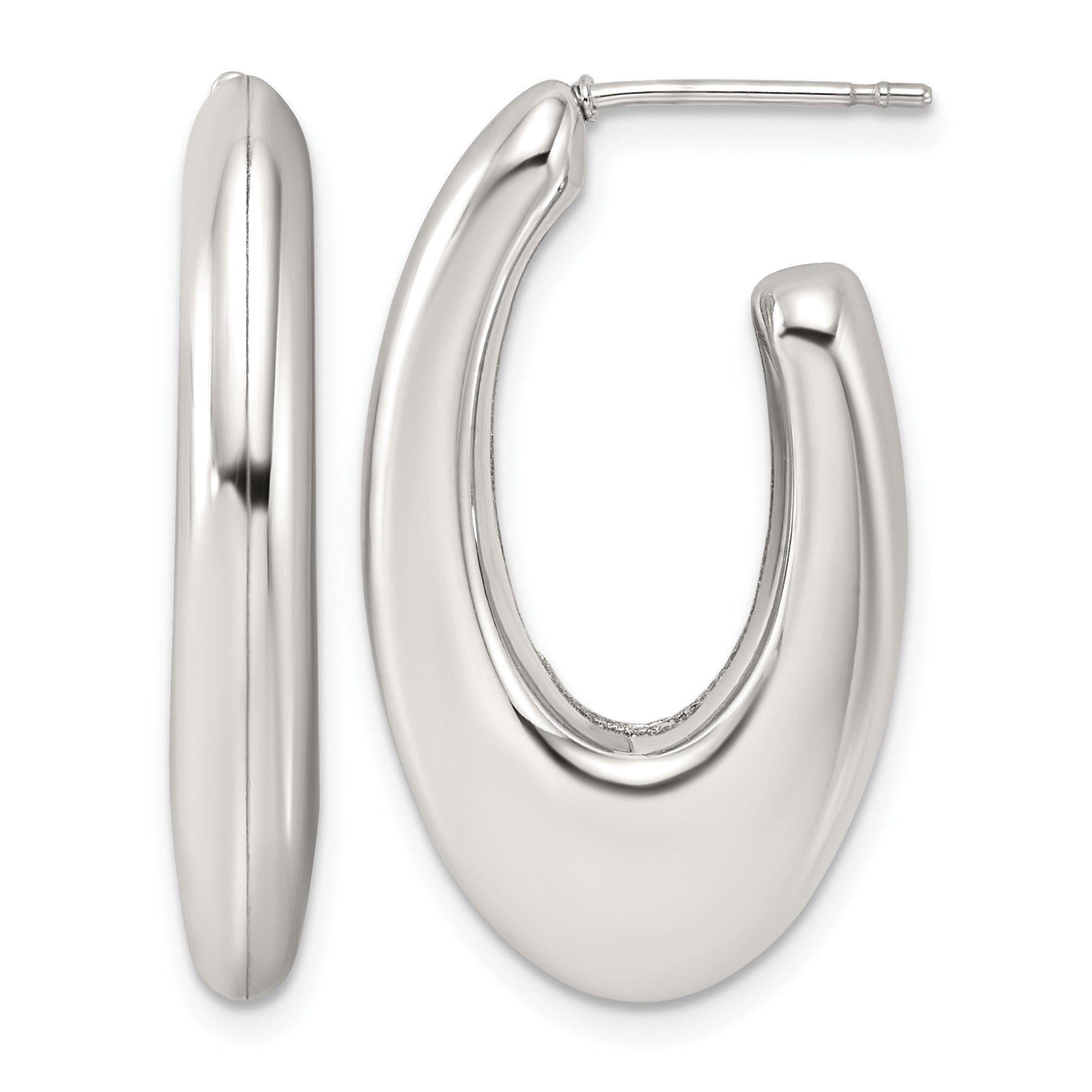 Stainless Steel Teardrop J-Hoop Earrings for Women