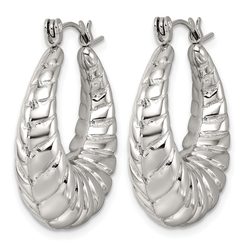 Stainless Steel Twisted Hoop Earrings for Women