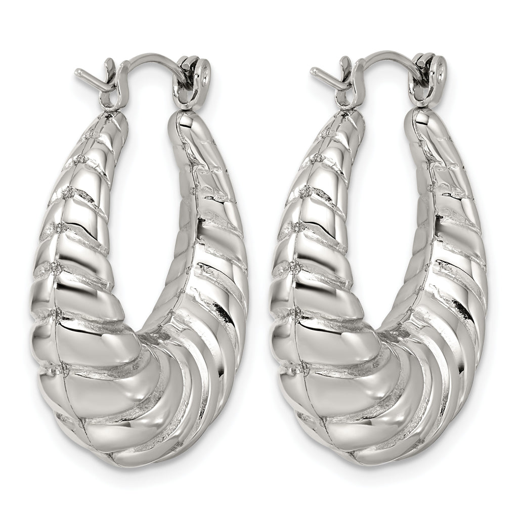Stainless Steel Twisted Hoop Earrings for Women