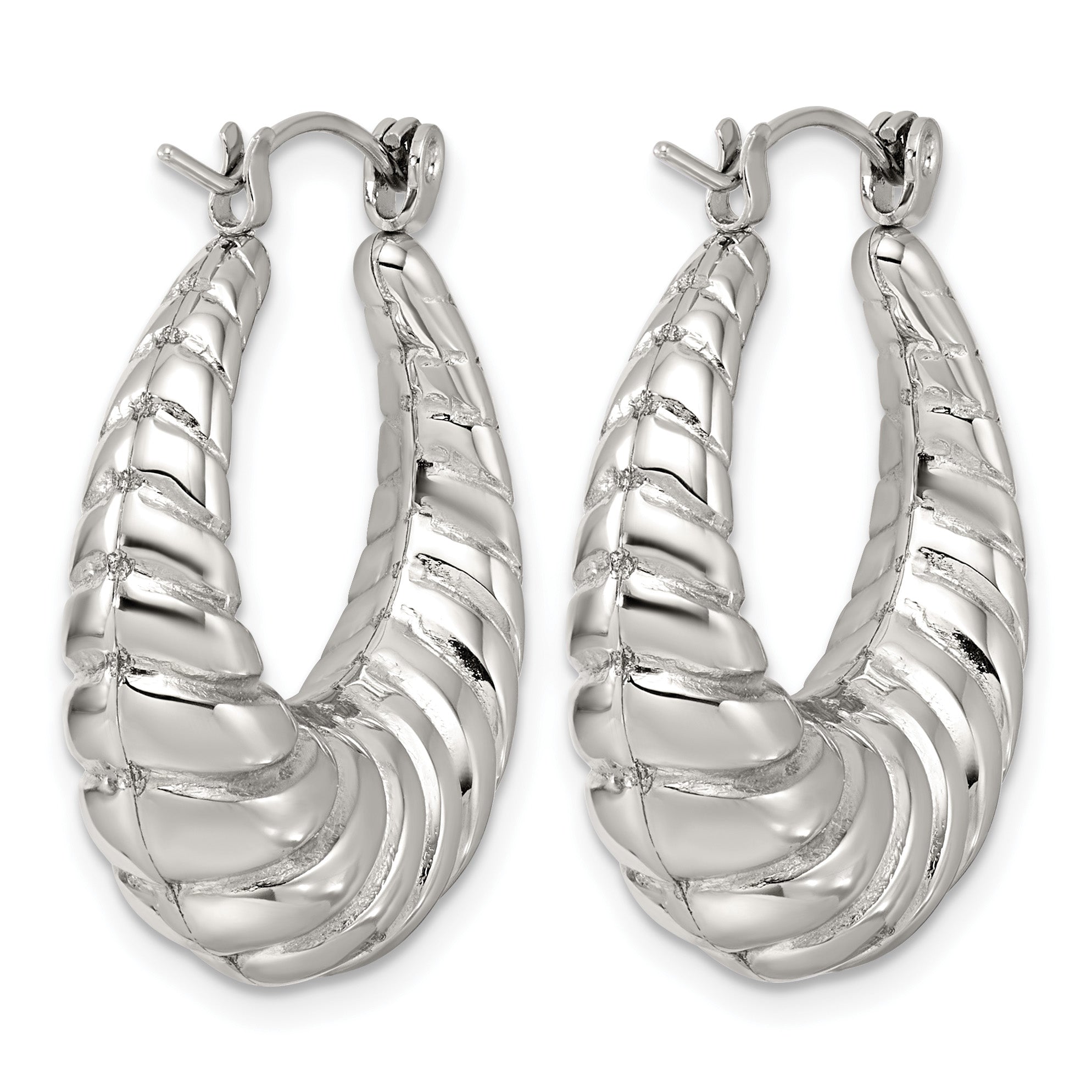 Stainless Steel Twisted Hoop Earrings for Women