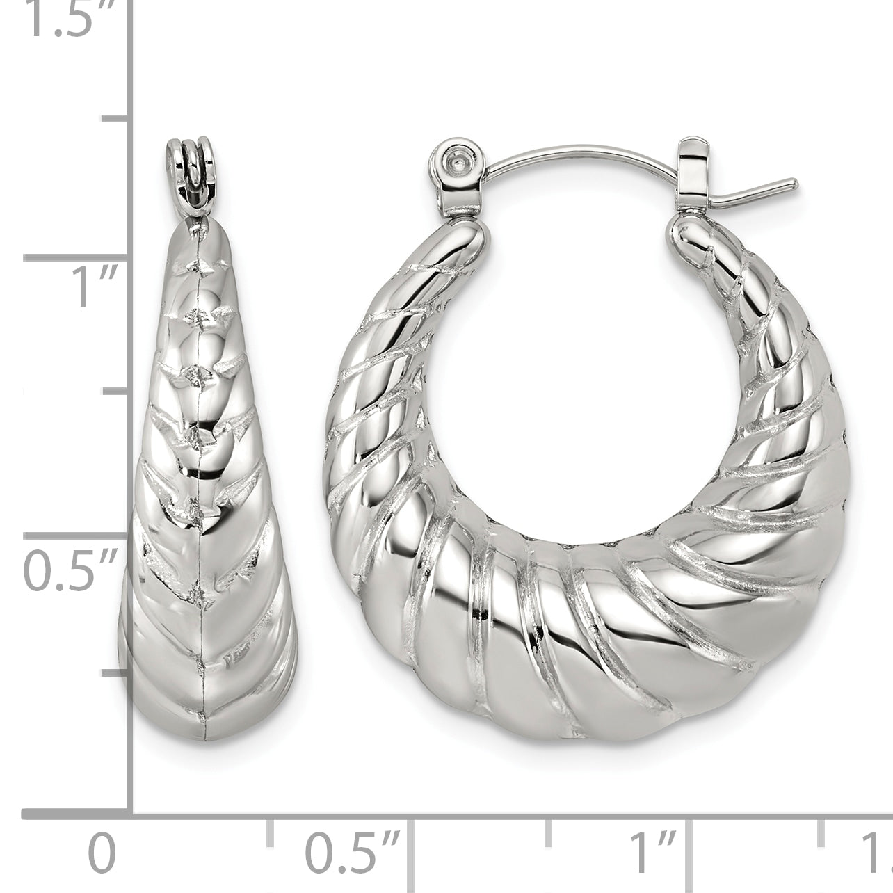 Stainless Steel Twisted Hoop Earrings for Women