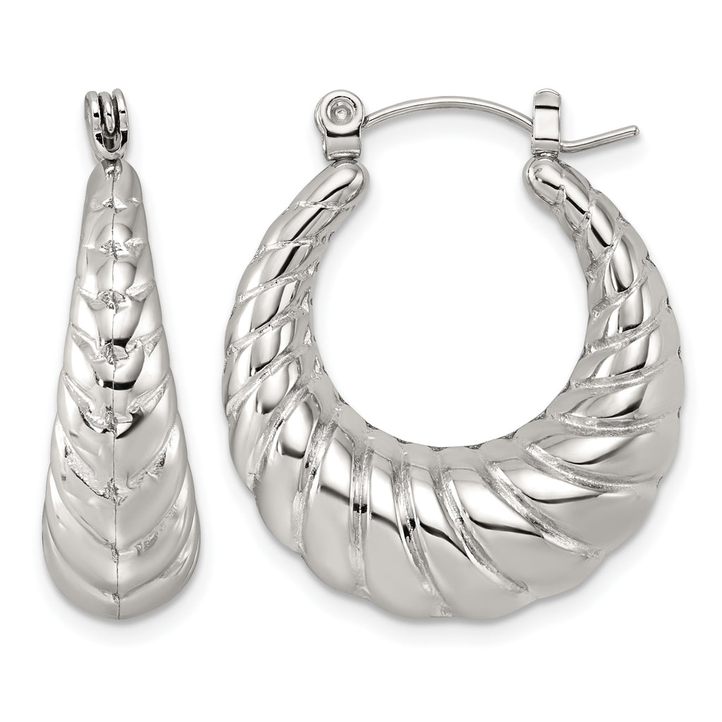 Stainless Steel Twisted Hoop Earrings for Women