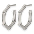 Stainless Steel Textured C-Hoop Earrings for Women