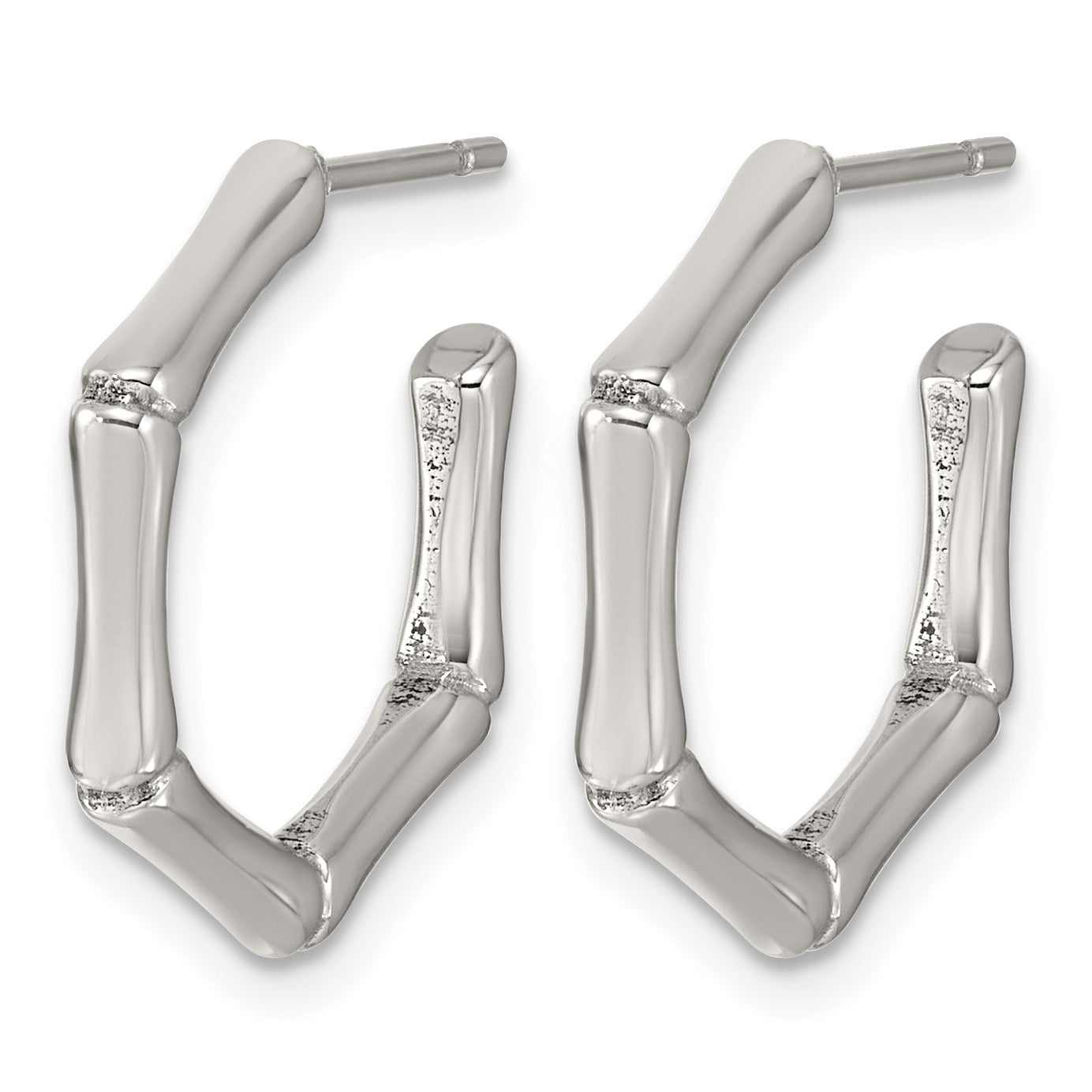 Stainless Steel Textured C-Hoop Earrings for Women